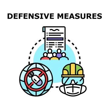 Implementing defensive measures protecting global security and safety Illustrazione stock