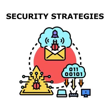 Implementing digital security strategies protecting computer networks 库存插图