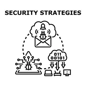 Implementing digital security strategies protecting computer networks Stockillustratie