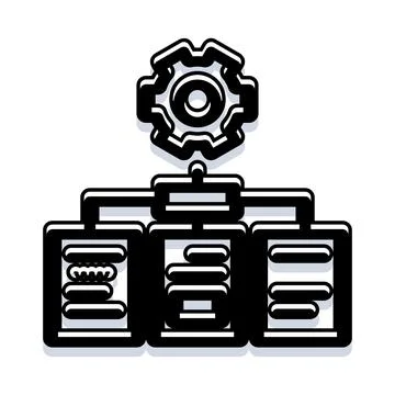 Implementing distributed server architecture with automatic management servic Illustrazione stock