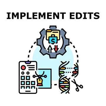 Implementing edits concept vector icon illustration Stock Illustration