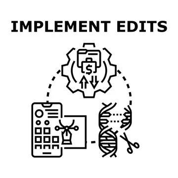 Implementing edits concept vector icon illustration Stock Illustration