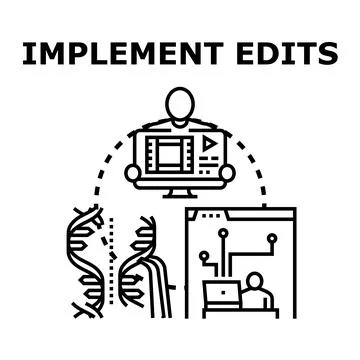 Implementing edits in video, data, and genetic information Stock Illustration