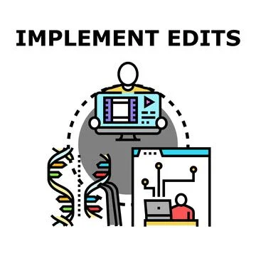 Implementing edits in video, data, and genetic information Stock Illustration