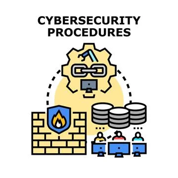 Implementing effective cybersecurity procedures for data protection Stock Illustration