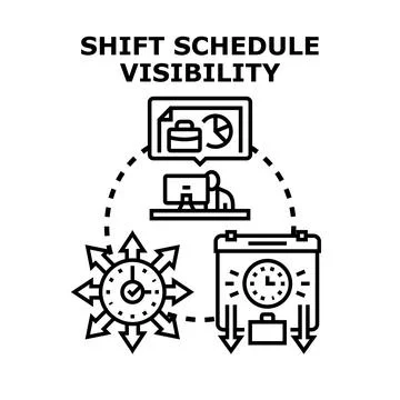 Implementing efficient shift schedule visibility for business Stock Illustration