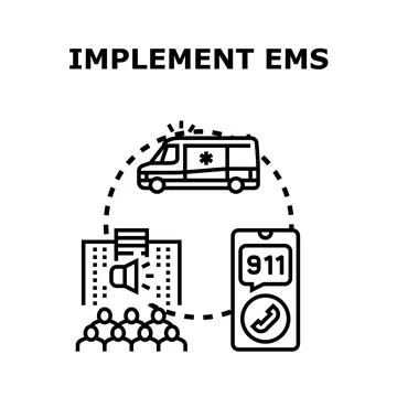 Implementing emergency medical services concept illustration Stock Illustration