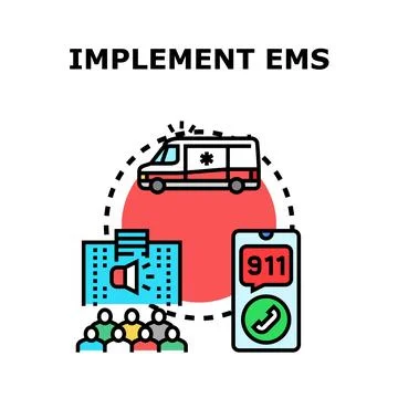 Implementing emergency medical services concept illustration Stock Illustration