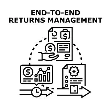 Implementing end to end returns management cycle Stock Illustration