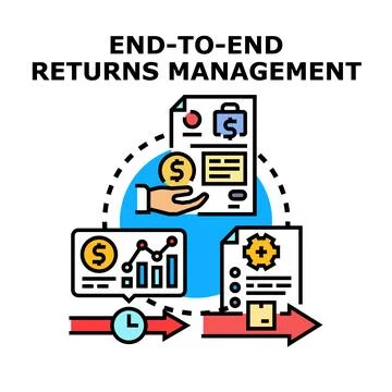 Implementing end to end returns management cycle Stock Illustration