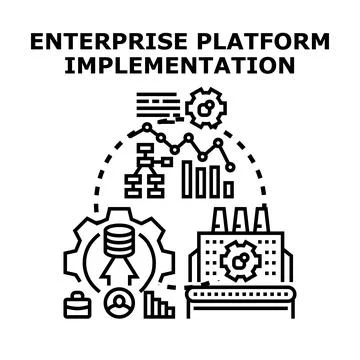 Implementing enterprise platform solution for business technology development イラスト素材