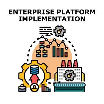 Implementing enterprise platform solution for business technology development イラスト素材