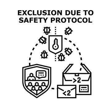 Implementing exclusion due to safety protocol concept Stock Illustration