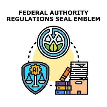 Implementing government authority regulations and legal compliance Stock Illustration