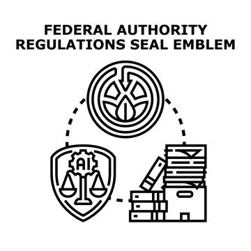 Implementing government authority regulations and legal compliance Stock Illustration