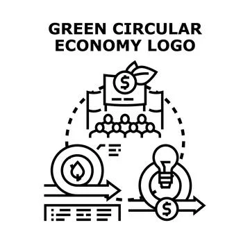 Implementing green circular economy ideas for sustainable development Stock Illustration