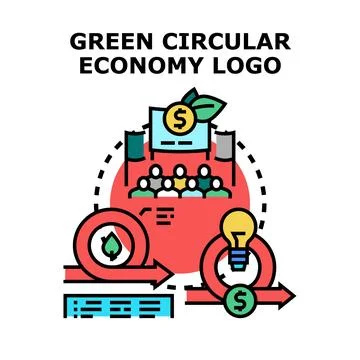 Implementing green circular economy ideas for sustainable development Stock Illustration