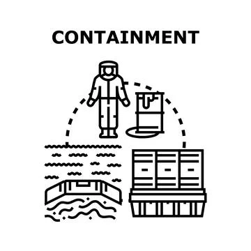 Implementing hazardous materials spill containment measures Stock Illustration