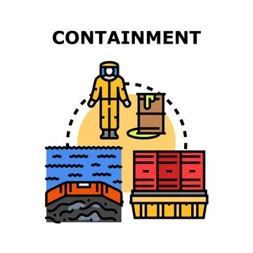 Implementing hazardous materials spill containment measures Stock Illustration