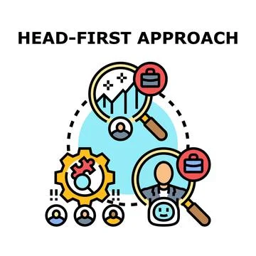 Implementing a head first approach for business strategy Illustrazione stock