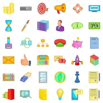 Implementing icons set, cartoon style イラスト素材