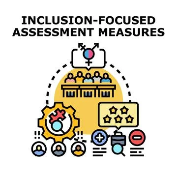 Implementing inclusive assessment measures ensuring diversity equity Stock Illustration