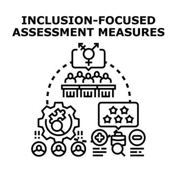 Implementing inclusive assessment measures ensuring diversity equity Stock Illustration