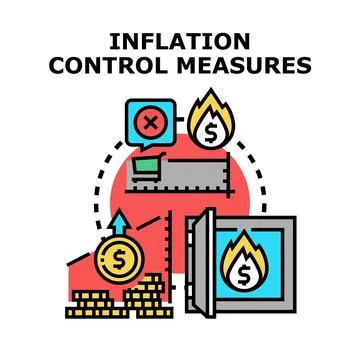 Implementing inflation control measures in financial economy Stockillustratie