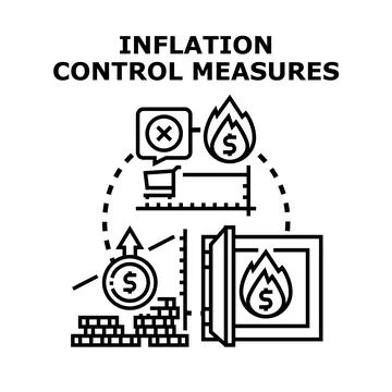 Implementing inflation control measures in financial economy Stock Illustration