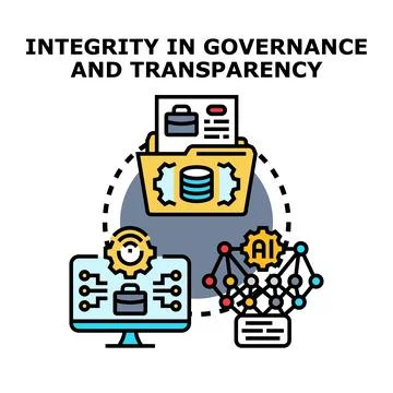 Implementing integrity in governance and data transparency Stock Illustration