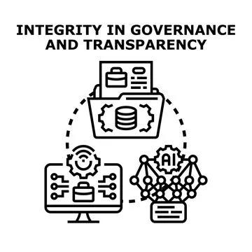 Implementing integrity in governance and data transparency 스톡 일러스트
