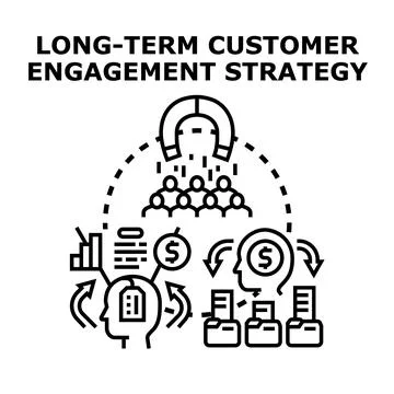 Implementing long term customer engagement strategy concept Stock Illustration