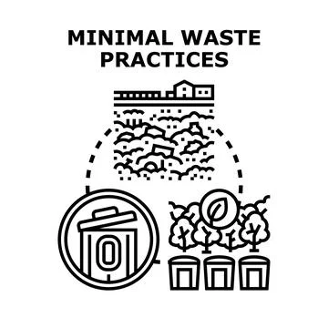 Implementing minimal waste practices and sustainable recycling Stock Illustration