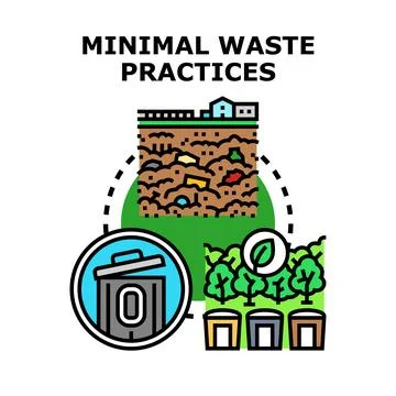 Implementing minimal waste practices and sustainable recycling Illustrazione stock
