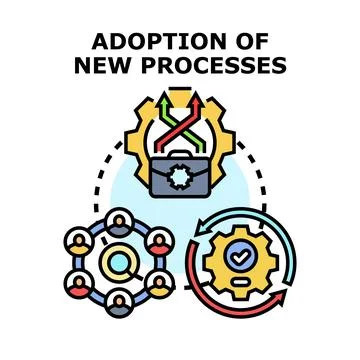 Implementing new business processes and system changes Stock Illustration