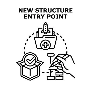Implementing new structure entry point concept and workflow Stock Illustration