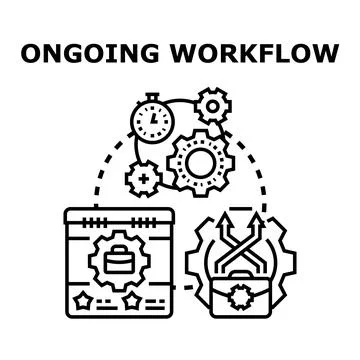 Implementing ongoing business workflow management process イラスト素材