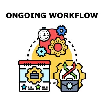Implementing ongoing business workflow management process 스톡 일러스트