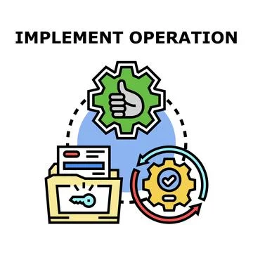 Implementing operation process workflow for project execution Illustrazione stock
