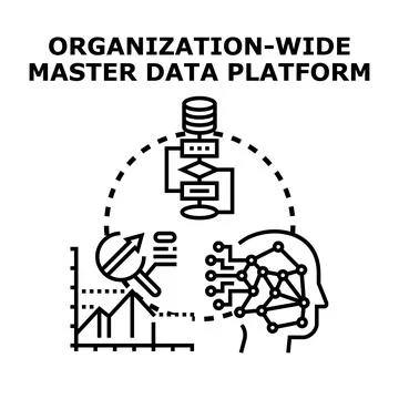 Implementing organization wide master data management platform with ai Stock Illustration