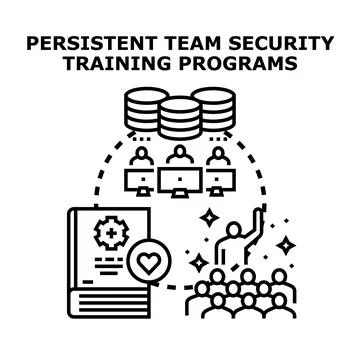 Implementing persistent team security training programs for data protection Stockillustratie