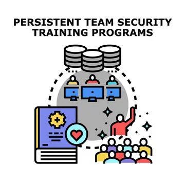 Implementing persistent team security training programs for data protection Stock Illustration