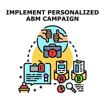 Implementing personalized abm campaign strategy for success Illustrazione stock