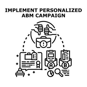 Implementing personalized abm campaign strategy for success Illustrazione stock