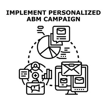 Implementing personalized account based marketing strategy Stock Illustration