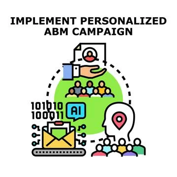 Implementing personalized account based marketing strategy Illustrazione stock