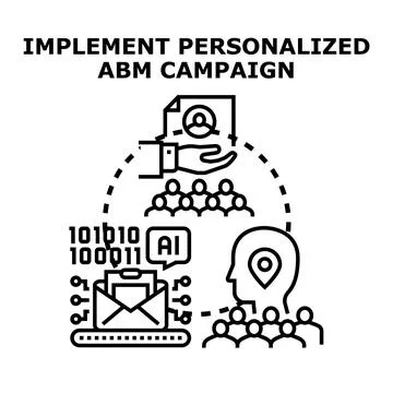 Implementing personalized account based marketing strategy Illustrazione stock