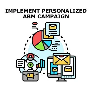 Implementing personalized account based marketing strategy Illustrazione stock