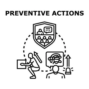 Implementing preventive actions for safety and risk management 스톡 일러스트