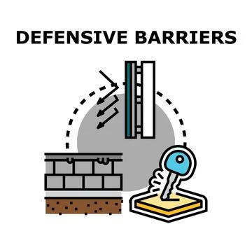 Implementing protective barriers for enhanced security and safety Stock Illustration
